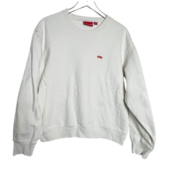 Supreme Small Box Logo Cream Crewneck Sweatshirt mens size small - Picture 1 of 11